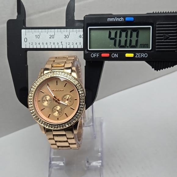 Womens Wristology Rose Gold Faux Chronograph Watch Crystals New Battery - Picture 4 of 10